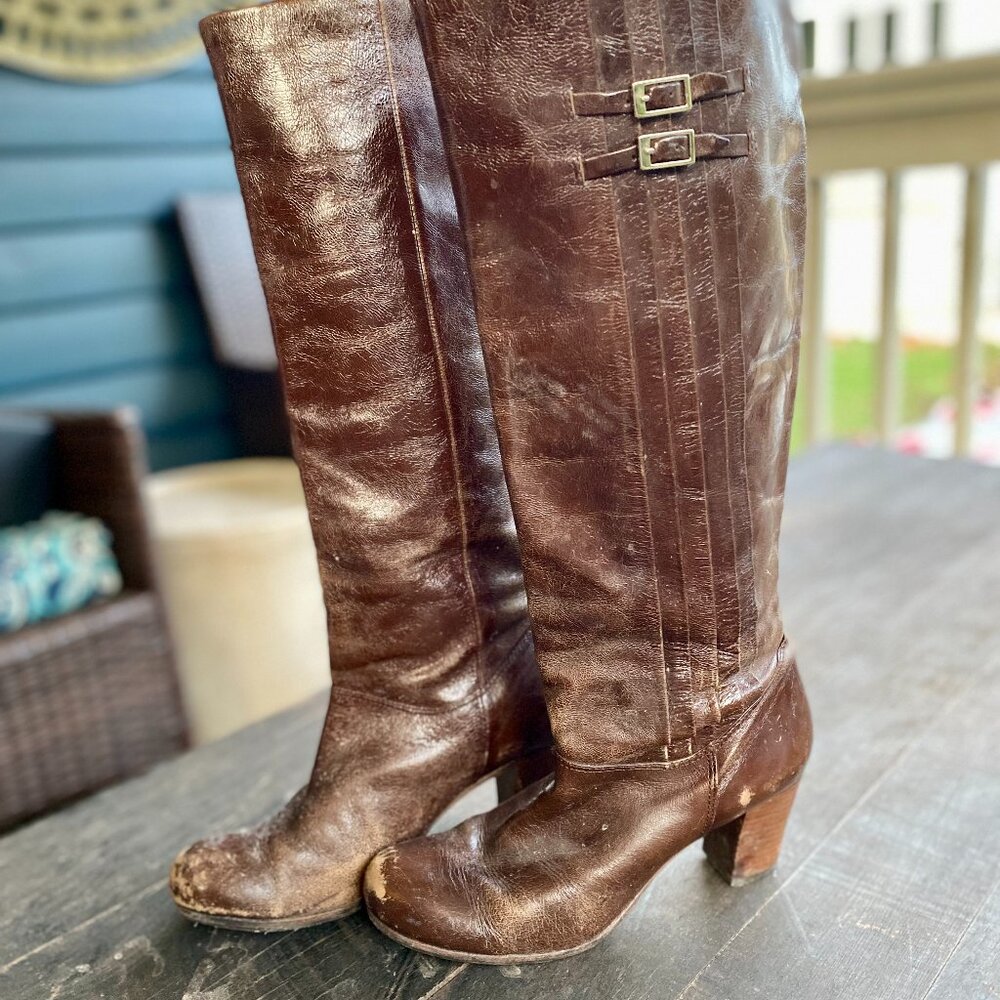 FRYE Nora 16L Pleated boot 6M brown